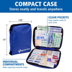 First Aid Only 298 Piece All-Purpose Emergency First Aid Kit for Home, Office, Car, Apartment, Dorm, and Camping, Travel-Friendly Compact Pouch Fits in Backpacks, Suitcases, Cabinets, and Drawers