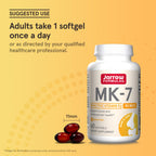 Jarrow Formulas MK-7 90 mcg - Bioactive Form of Vitamin K2-60 Servings (Softgels) - for Bone & Cardiovascular Health - Vitamin K2 MK-7 Dietary Supplement - Gluten-Free