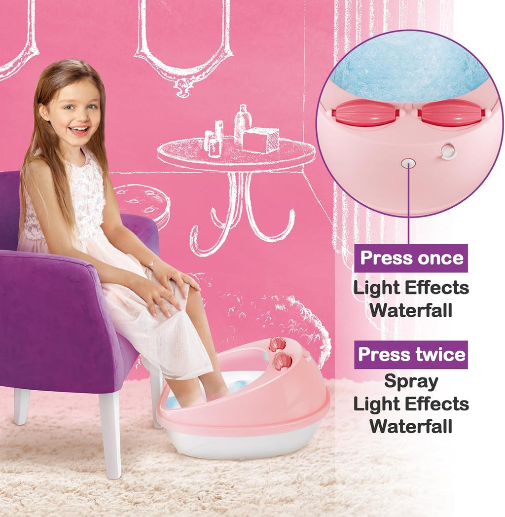 Kids Foot Spa Kit for Girls Ages 6-12, Nail Art Set, Birthday Gift