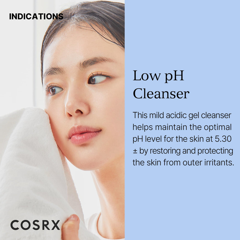 COSRX Low pH Good Morning Gel Cleanser (13.52fl.oz/400ml), BHA Face Wash, Daily Mild Face Cleanser for Sensitive Skin, PH Balancing, Korean Skin Care, Korean Face Wash, Korean Body Wash