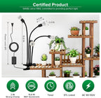 SANSI LED Grow Lights for Indoor Plants, Lifetime Free Bulb Replacement, 600W Full Spectrum 4-Gooseneck Clip Plant Grow Light, Plant Light with Timer 4/8/12 Hrs, High PPFD Growing Power Grow Lamp