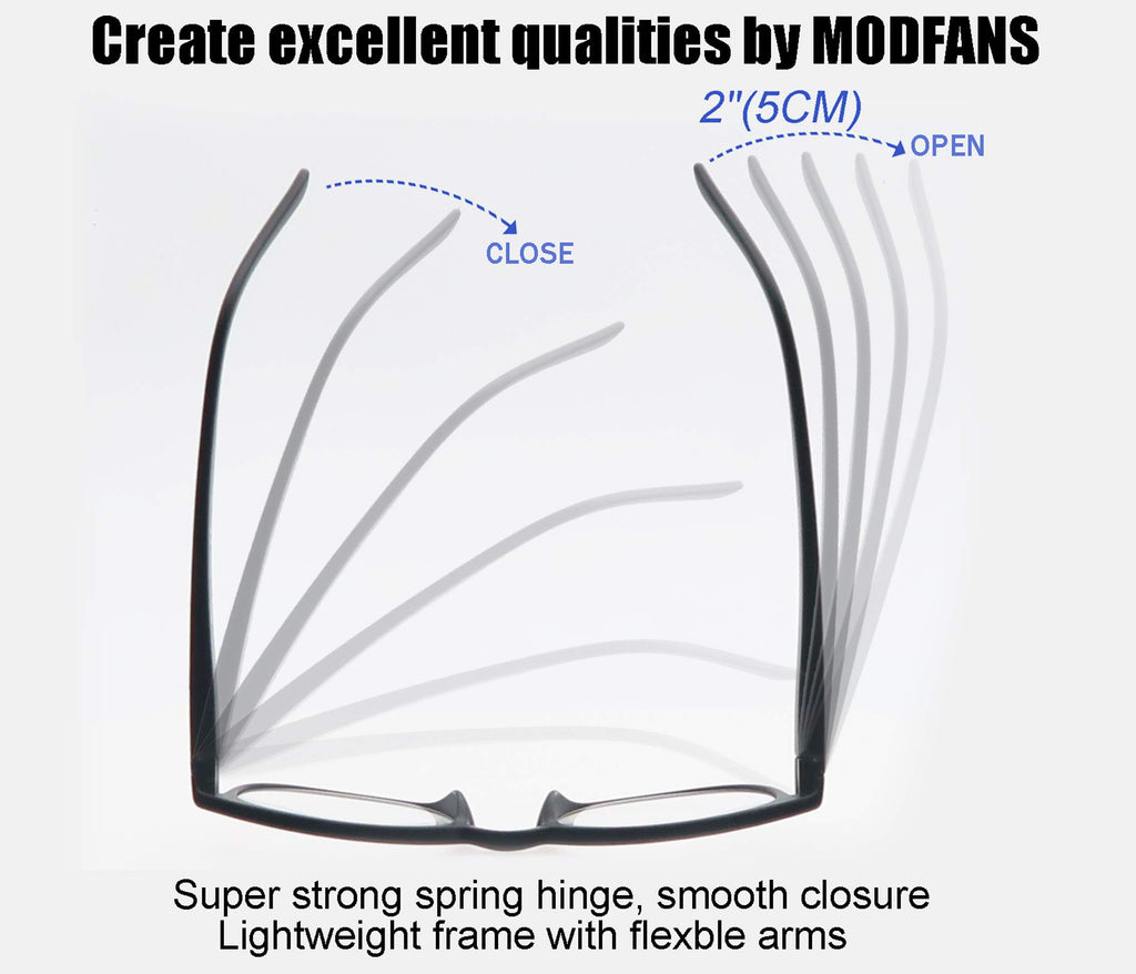 MODFANS Women Reading Glasses 1.5 4 Pair Stylish Ladies Readers with Comfort Spring Hinge Pattern Design Pouch Included