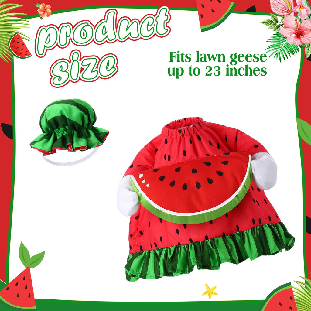 Sanwuta Summer Goose Outfit for 23" Porch Goose Costume with Hat,Watermelon