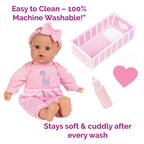 Adora Sweet Baby - 11” Soft & Cuddly Baby Doll, Realistic Features, Gentle Scent, Machine Washable, Lightweight & Easy to Hold | Adorable Playmate (Girl Dino)