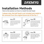 DPXMYG 36 inch Ceiling Fan Downrod, 3 FT Black Downrod for Ceiling Fan, 1 inch Outside Diameter, Boom Suitable for a Wide Range of Fans (Black, Not Threaded)
