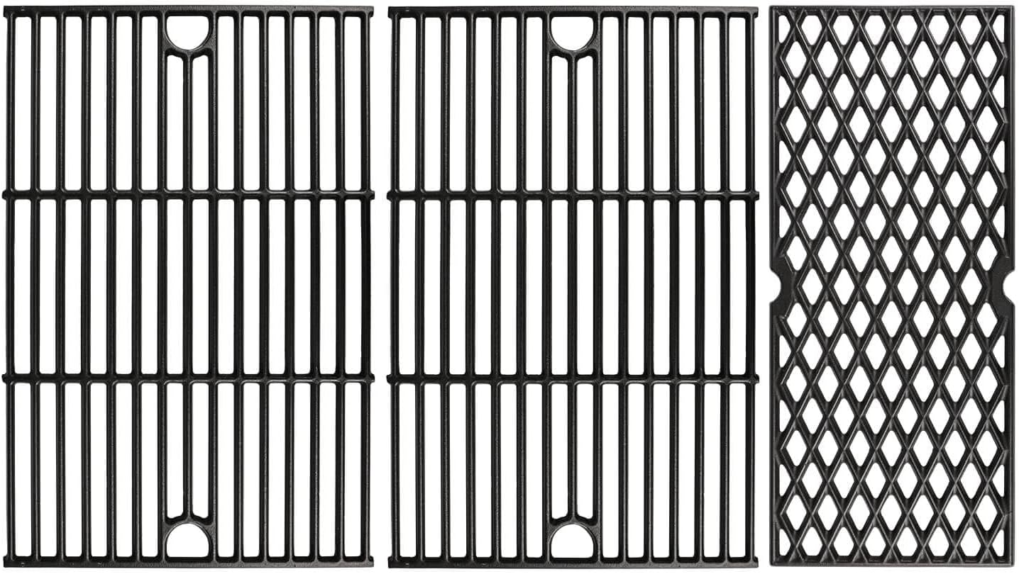 GRISUN Grill Grates for Pit Boss Austin XL, Rancher XL Wood Pellet Grills, Heavy Duty Cast Iron Grill Grids for Pit Boss 1000 Series Grills, 3 PCS