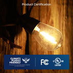FLSNT 24 Pack LED S14 Replacement Light Bulbs, Shatterproof Waterproof 1W Outdoor String Light Bulbs, E26 Regular Base, 2200K Warm White, CRI80, Non-Dimmable