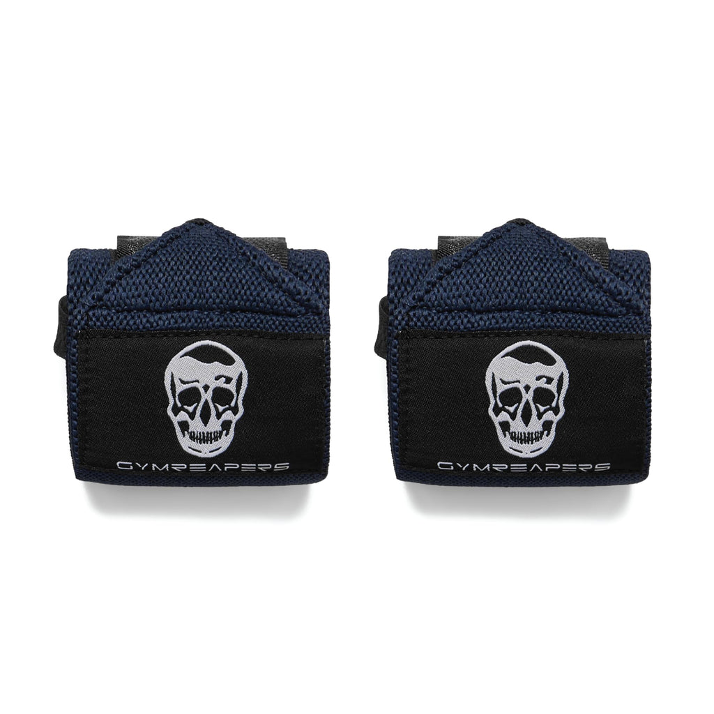 Gymreapers Weightlifting Wrist Wraps (Competition Grade) 18" Professional Quality Wrist Support with Heavy Duty Thumb Loop - Best Wrap for Powerlifting, Strength Training, Bodybuilding(Navy,18")