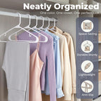 HOUSE DAY White Plastic Hangers 50 Pack, Slim Space-Saving Clothes Hangers