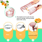 Qiullen 13 FT Extendable Fruit Picker Pole Tool Adjustable Long Handle Fruit Picker Metal Basket Fruit Grabber Tool with Protective Foam Pad Stainless Steel Garden Picker Tool for Apple Mango Lemon