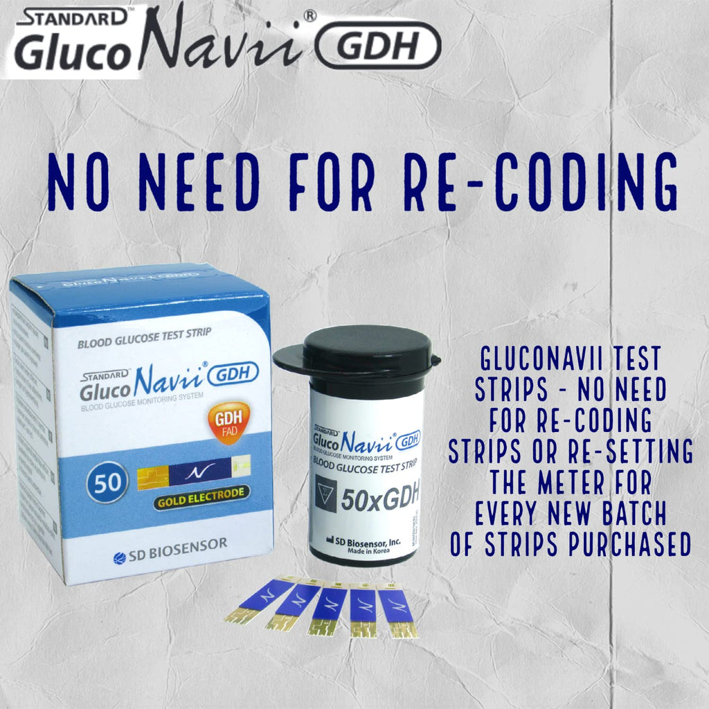 GlucoNavii Blood Glucose Test Strips, 100 Count – Blood Sugar Test Kit Replacement for GlucoNavii Glucometer – No Re-Coding – Fast 5-Second Results – Accurate Blood Sugar Test Strips – Long Expiry