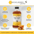 Fire Cider Apple Cider Vinegar Honey Tonic with Organic Turmeric Root, Ginger Root & Dandelion - Natural Digestion & Immune Support (8 Ounces)