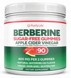 Sugar-Free Berberine Gummies with Apple Cider Vinegar, Cinnamon & Milk Thistle - Appetite Control and Detox for Women and Men - Natural Hunger & Craving Control - 90ct