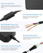ALITOVE DC 12V 5A Power Supply Adapter Converter Transformer 60W AC 100-240V Input with 5.5x2.5mm DC Output Jack for 5050 3528 LED Strip Module Light