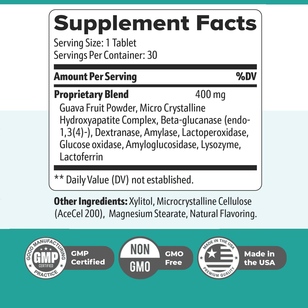 Synadentix – Hydroxyapatite & Enzyme Tablets – 30 Ct, 1 Month Supply