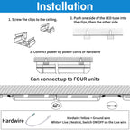 Led Shop Lights,Led Shop Lights 4FT 50W 6500K 7000LM Clear White,Shop Light 4FT 110V Linkable Integrated V-Shape for Shop Garage,Warehouse,Workbench and Workshop Commercial Bay Lighting(6-Pack)
