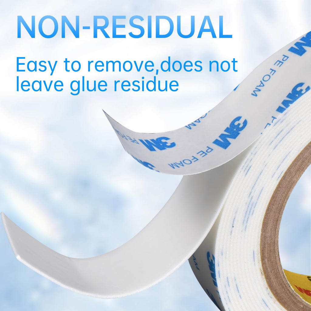 Double Sided Foam Tape Heavy Duty 1 inch x16.5Ft | PE Strong Adhesive Tape | Vibration Resistant | for Indoor/Outdoor Paint Wall Mounting Picture Hanging Poster | Damage-Free (1in/25mm x16.5Ft)