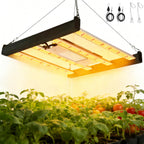 HHNMAHN 120W LED Grow Light Full Spectrum Dimmable for Indoor Plants,13x12.5Inch Hanging Growing Lamp with Adjustable Lanyard,2x2ft Coverage Waterproof Driver for Greenhouse Seedling Vegetable Flowers