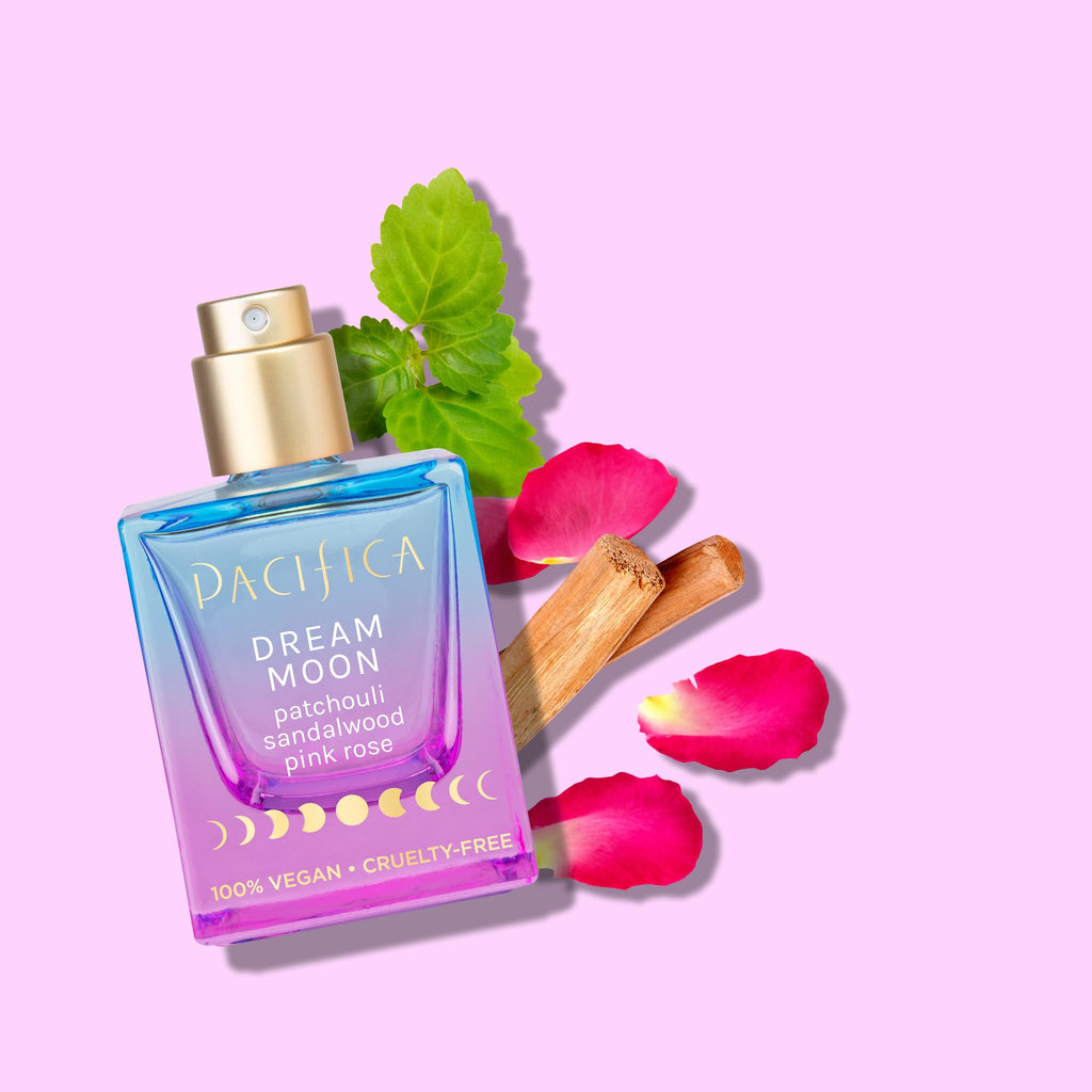 Pacifica Dream Moon Womens Spray Perfume 1 fl oz ��� Long-Lasting Floral Woody Fragrance for Her - Rose, Patchouli, Sandalwood ��� 100% Vegan, Cruelty-Free, Phthalate-Free Fragrance