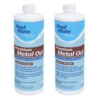 Pool Mate 1-Quart 2-Pack Premium Metal Out Stain and Mineral Inhibitor, Pool Metal Remover, Stain Remover, Made in USA