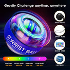 JIN BD Wrist Trainer Ball Auto-Start Strengthener Gyroscopic Forearm Exerciser Gyro for Strengthen Arms, Fingers, Bones and Muscles with LED Light���Blue