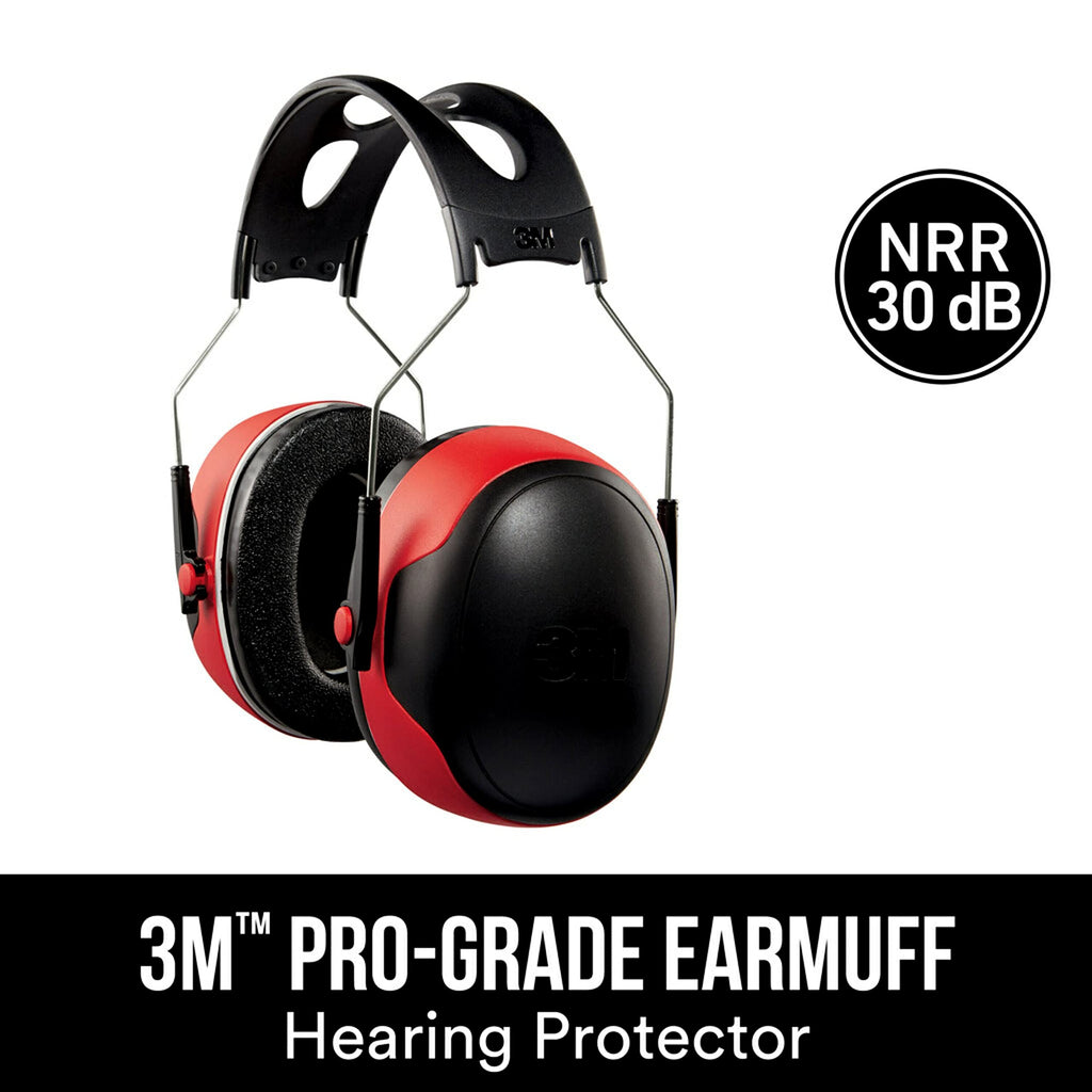 3M Pro-Grade Earmuff, Noise Reduction Rating (NRR) 30 dB, Lightweight & Adjustable Ear Muffs, Reduce Pressure Points For All-Day Comfort, Steel Wire Headband With Rubber Overmold Design (90565-4DC-PS)