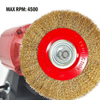 OSFTBVT 8in Bench Wire Wheel Brush | Coarse Crimped Steel Wire 0.012" with 1/2" 5/8" 3/4" 7/8" 1" Arbors for Bench Grinder Brass Coated Steel- 1pcs