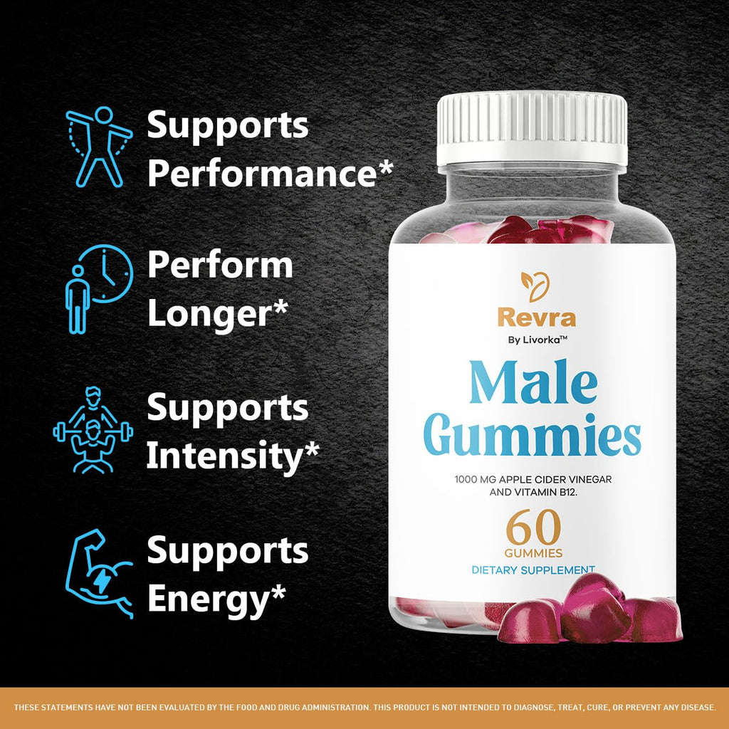 (3 Pack) Revra Gummies - Official Revra Gummys for Men Premium Natural Ingredients - Maximum Strength, Supplement Daily Energy Advanced Formula for Overall Health & Wellness, 180 Gummies for 3 Months