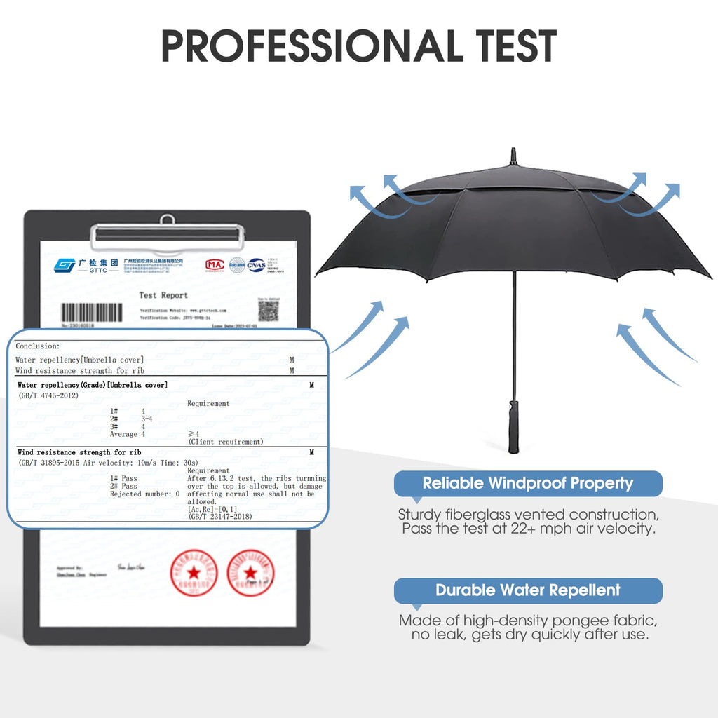 G4Free 47/54/62/68/72 Inch Golf Umbrella Windproof Auto Open Large Umbrella