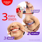 Colgate Visible White Purple Teeth Whitening Serum, 1.5oz/40ml – Mint & Yuzu Flavour, Instant Brightening Purple Serum for Whiter Smiles