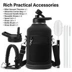DYSANKY Insulated Water Bottle with Straw Lid & Portable Carrier Bag, 64oz