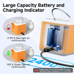 Portable Air Pump for Inflatables, 4.5kPa Mini Air Mattress Pump with Camping Light, 2400mAh Battery Rechargeable Air Pump for Pool Floats, Sleeping Pads, Swimming Ring, Vacuum Storage Bags, Orange