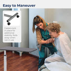Drive Medical 13003 Non Tilt Top Overbed Table with Wheels, Chrome