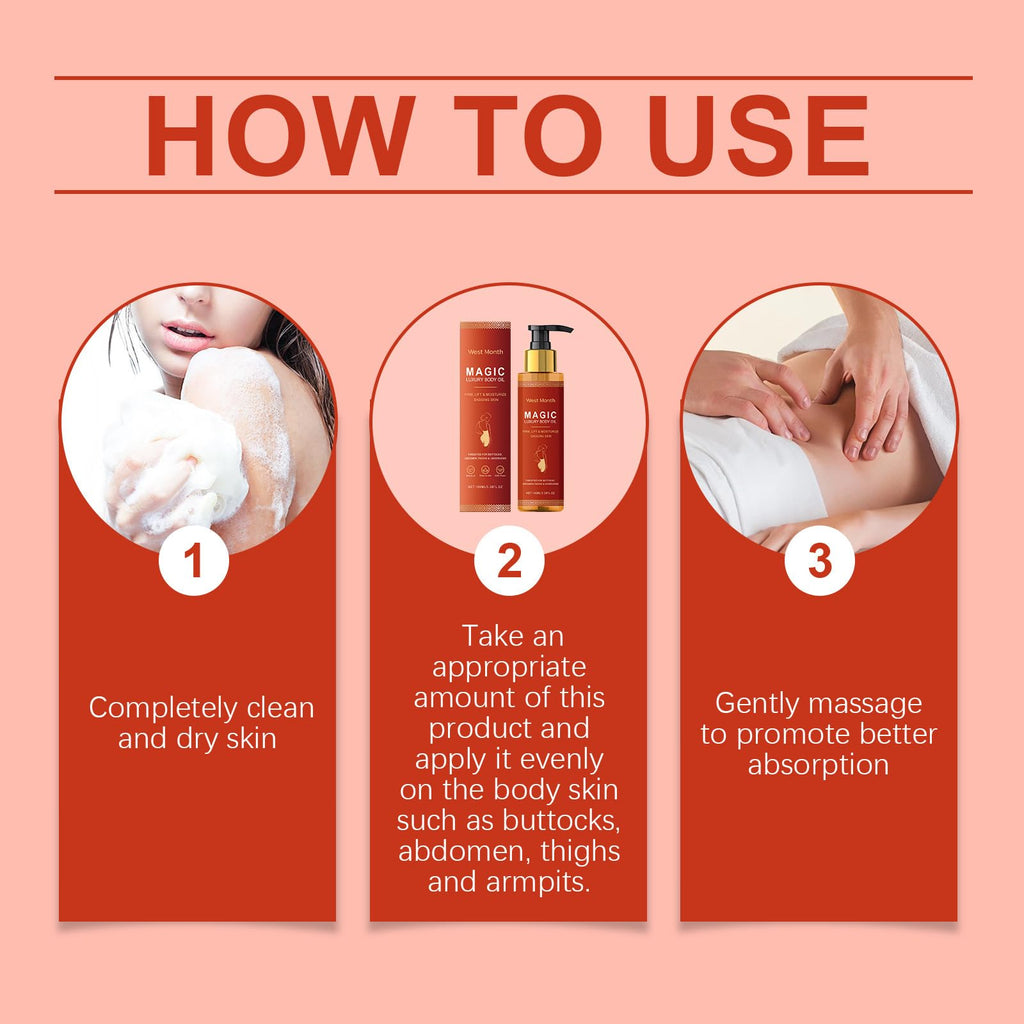ZTSGU 2 Pcs Magic Body Firming Oil, with Vitamin E Rosehip Hydrating and Non-Greasy Magic Luxury Body Oil Skin Tightening for All Women.