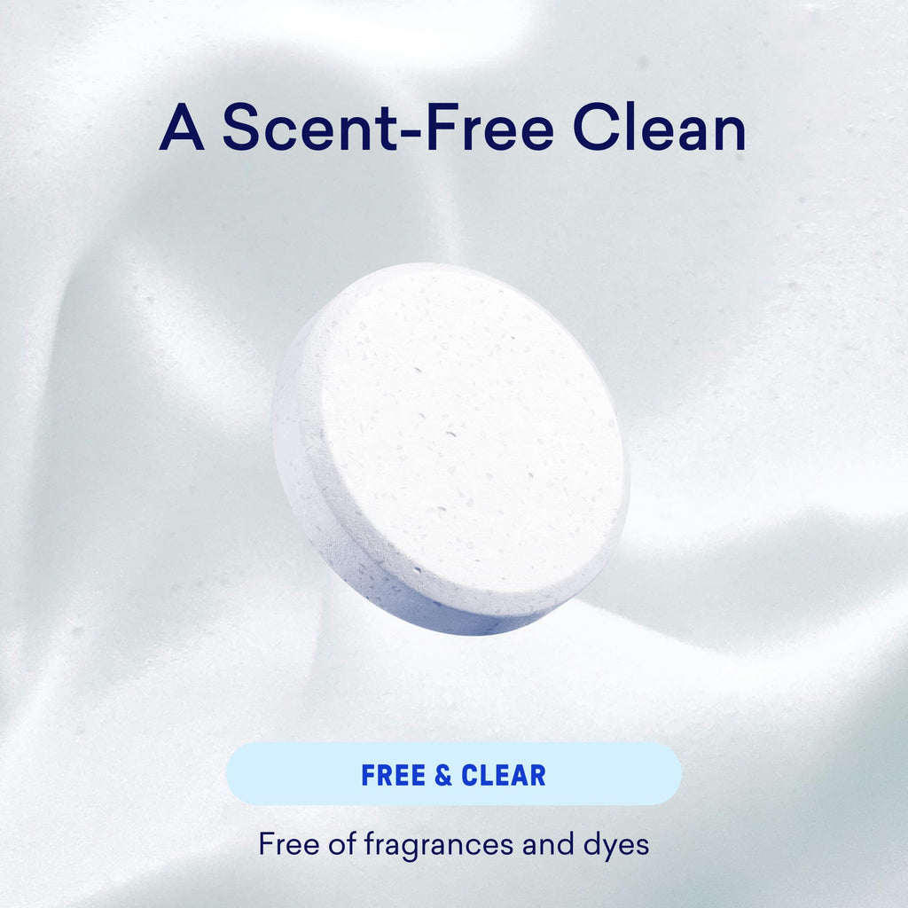 BLUELAND 100% Plastic-Free Laundry Detergent Tablets, 60ct, Free & Clear