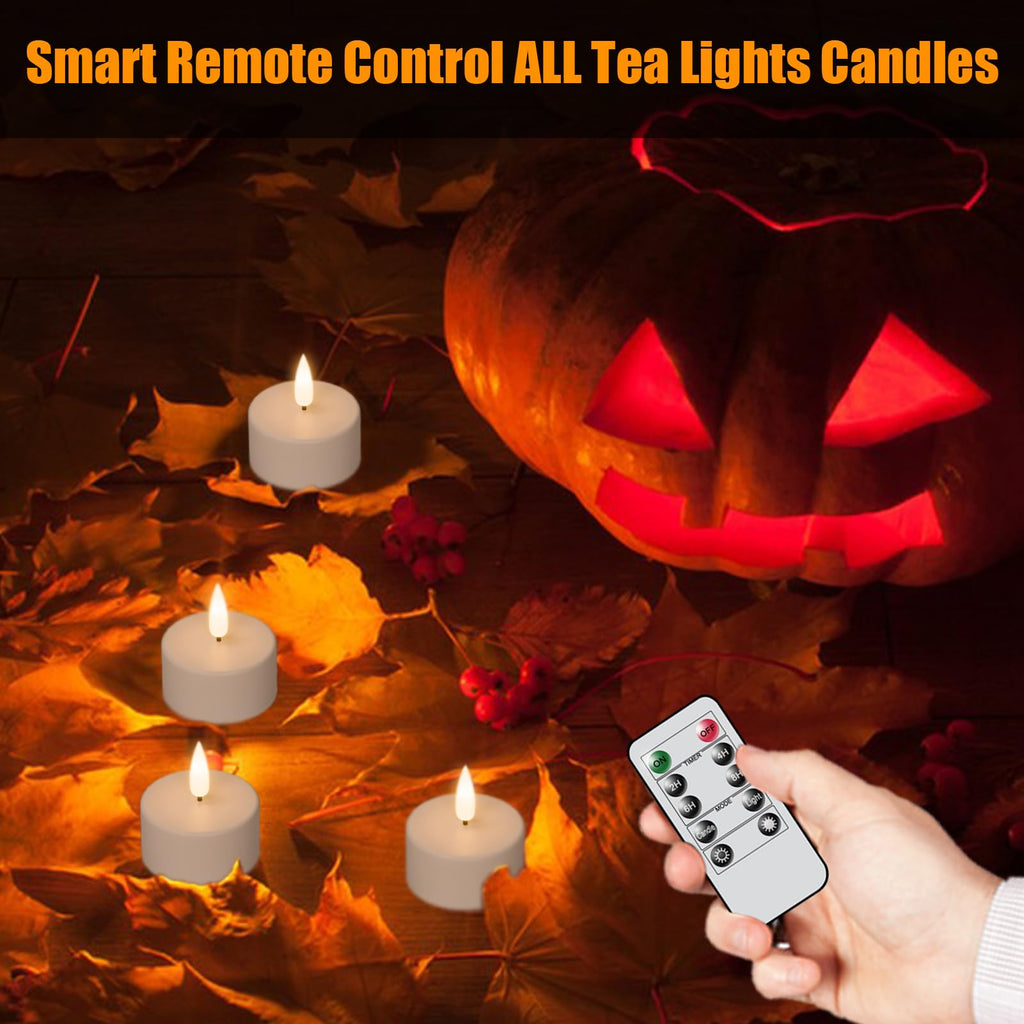 GenSwin Rechargeable Tea Lights Candles Remote Timer Charging Base White