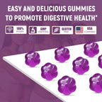 Migcopat 10G Fiber Gummies for Adults, No Sugar Added Grape Flavor, Fiber Supplement with 30 Billion CFU Probiotics Blend, ACV, Vitamin C, Inulin, Support Digestive Health, 90 Count