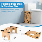 Bamboo Toilet Stool for Bathroom, 7 Inches Foldable Poop Stool with Non-Slip Pads