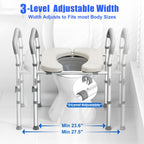 Toilet Seat Riser for Seniors, FSA HSA Eligible Raised Toilet Seat with Handles, 8-Level Height & 3-Level Width Adjustment, Fits Most Body Sizes and Toilets, for Pregnant & Disabled