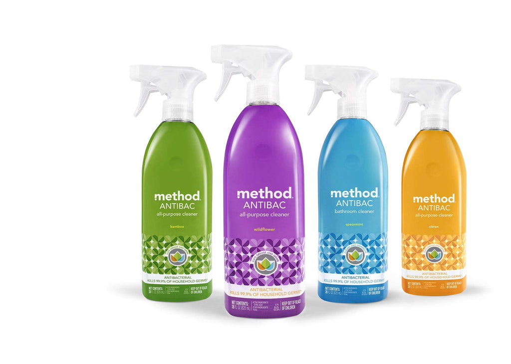 Method Antibacterial All-Purpose Cleaner Spray, Citron, Kills 99.9% of Household Germs, 28 Fl Oz (Pack of 8)