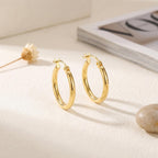 14K Gold Hoop Earrings for Women Timeless Lightweight Round Tube Comfort Fit Earrings