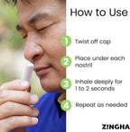 Natural Aromatherapy Nasal Inhaler Stick for Sinus Relief, Focus & Stress Relief | Portable Dual-Hole Essential Oil Blend (4PK, Spearmint)