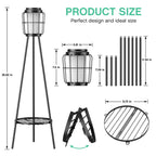 VISFLAIR 2 Pack Solar Lights with Plant Stand, Outdoor Floor Lamps, Waterproof Solar Powered Floor Lamps for Patio Deck Porch Yard Garden Decor