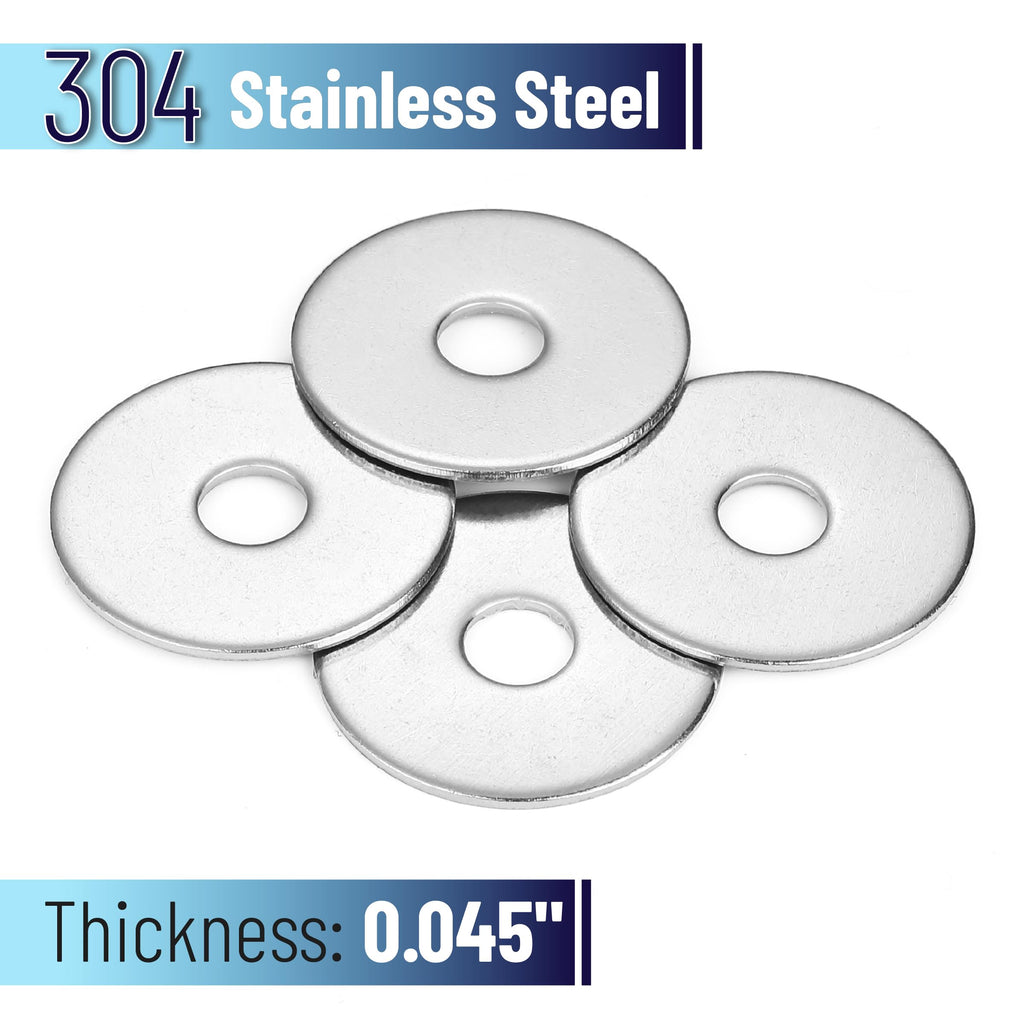Bates- Stainless Steel Fender Washers, 1/4" x 1", 100 pcs