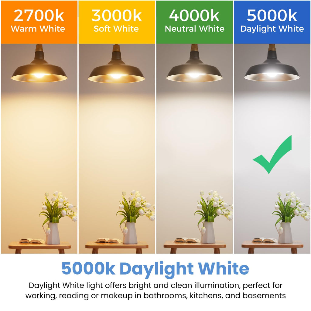 TJOY 6 Pack A19 LED Light Bulbs, Daylight White 5000K, 60 Watt Equivalent