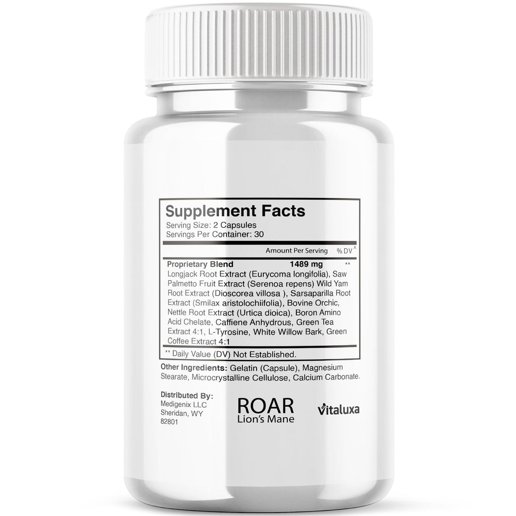 Dr. Love Roar Lions Mane Supplement Capsules, Dr.Love Roar Lion’s Mane Plus Pills Brain and Focus Premium Advanced Official Formula, Doctor Love All Natural Support Pills, Made in USA (60 Capsules)