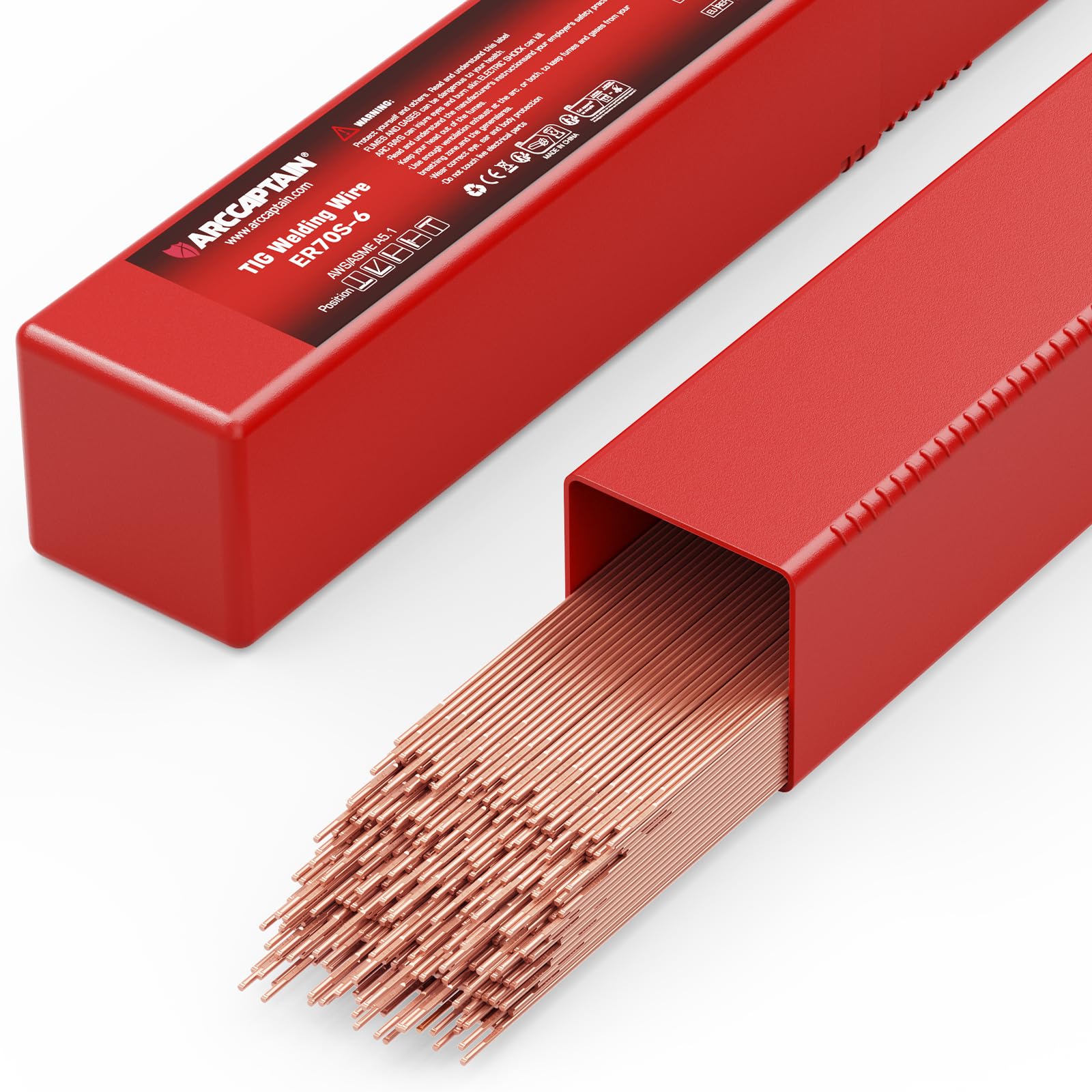 ARCCAPTAIN Mild Steel TIG Welding Rod ER70S-6, Welding Wire Filler Rod, 1/16" X 16", 5LB