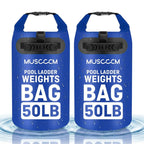 MUSCCCM 50LB Heavy Duty Pool Ladder Weights Bag, 500D PVC Universal Sand Bags Step Anchors Above Ground and Inground Pool Step Sand Bags with Handles, Pool Waterproof Foldable, Leak-Proof (2 Pack)
