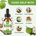 (4 Pack) Soursop Graviola Bitters Liquid Drops - Cell Support & Regeneration, Immune Support, Antioxidant, 1800mg Soursop Extract, High Absorption Sour sop Liquid Drops, Natural Flavor, 1 Fl Oz
