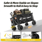 EchoSmile Wagons Carts Foldable Heavy Duty with 400Lbs Wt, 200L Cap, Black